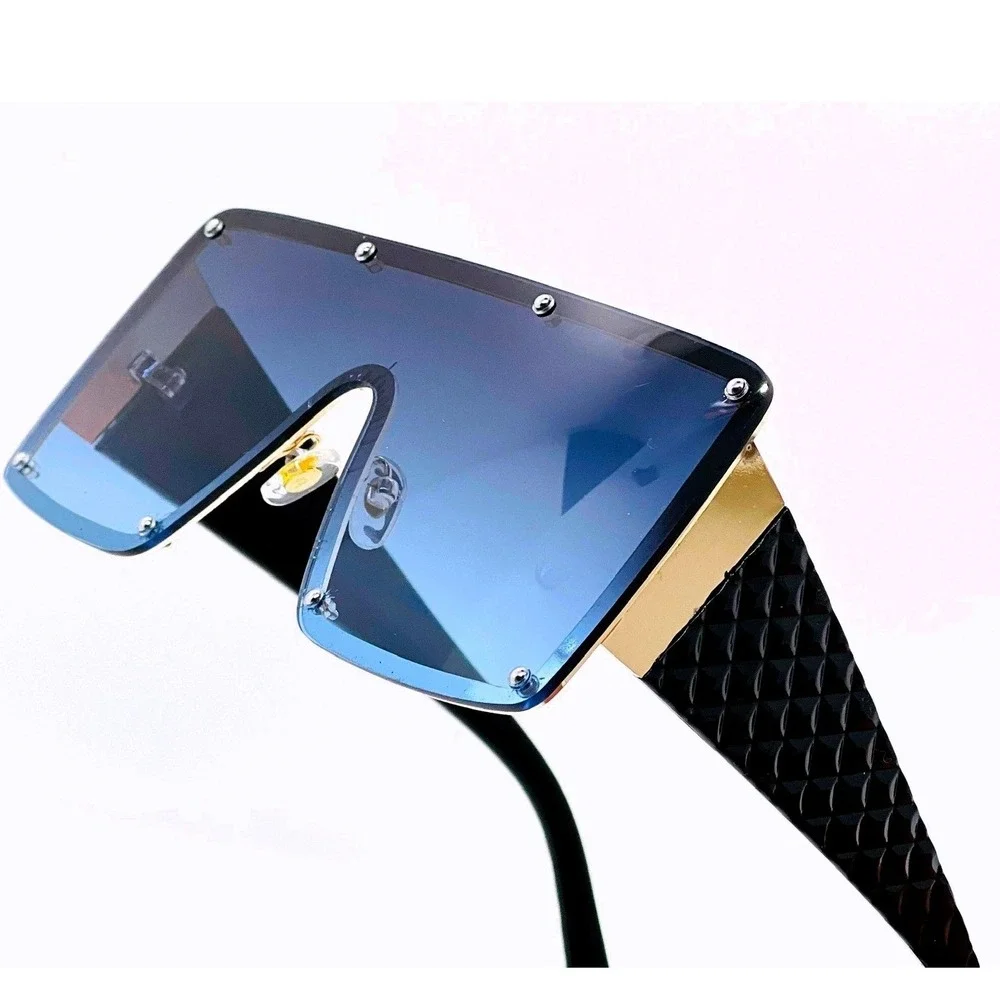 Oversized Shield Sunglasses Rivets Accents Fashion Trendy Sun Glasses Women 2026